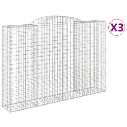 Arched Gabion Baskets 3 pcs 300x50x200/220 cm Galvanised Iron