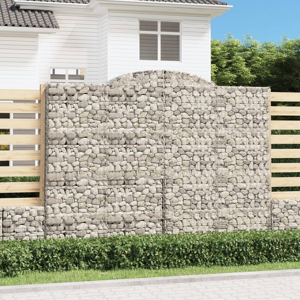 Arched Gabion Baskets 4 pcs 300x50x220/240 cm Galvanised Iron