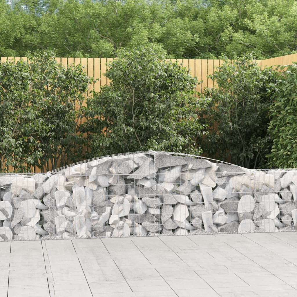 Arched Gabion Baskets 3 pcs 400x30x60/80 cm Galvanised Iron