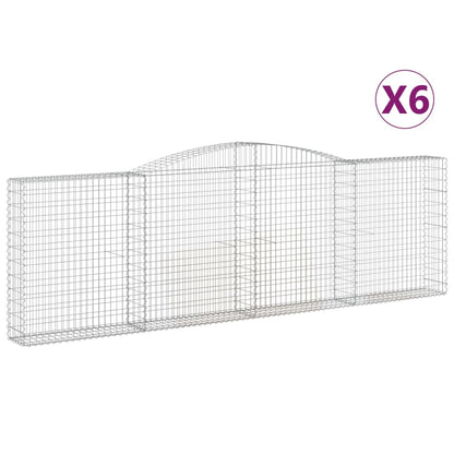 Arched Gabion Baskets 6 pcs 400x30x120/140 cm Galvanised Iron