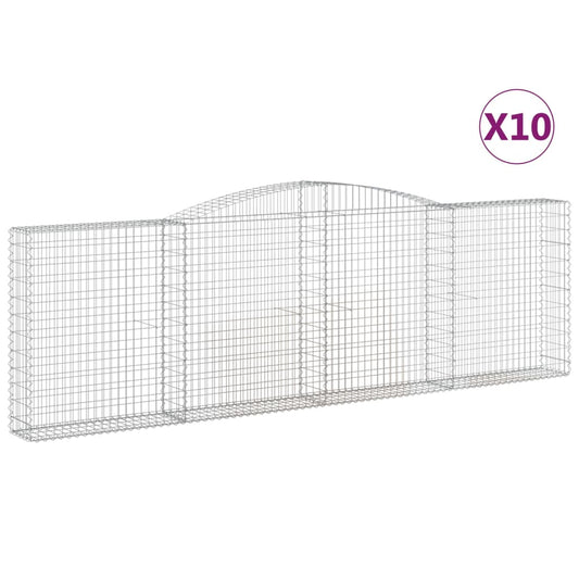 Arched Gabion Baskets 10 pcs 400x30x120/140 cm Galvanised Iron