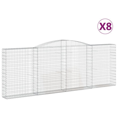 Arched Gabion Baskets 8 pcs 400x30x140/160 cm Galvanised Iron