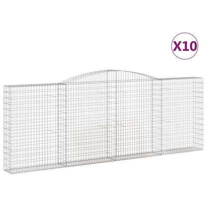 Arched Gabion Baskets 10 pcs 400x30x140/160 cm Galvanised Iron