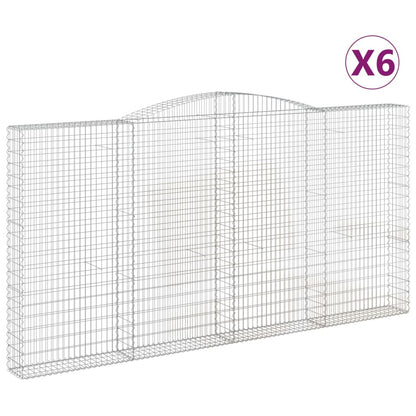 Arched Gabion Baskets 6 pcs 400x30x200/220 cm Galvanised Iron