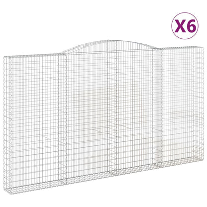 Arched Gabion Baskets 6 pcs 400x30x220/240 cm Galvanised Iron