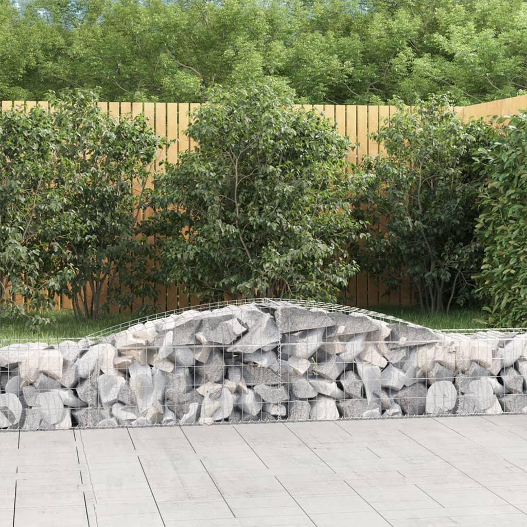 Arched Gabion Baskets 4 pcs 400x50x40/60 cm Galvanised Iron