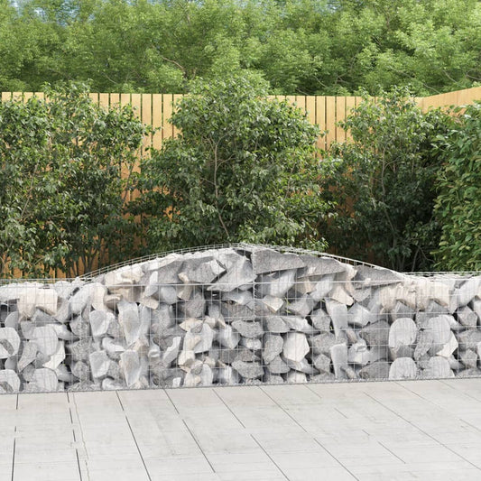 Arched Gabion Baskets 7 pcs 400x50x60/80 cm Galvanised Iron