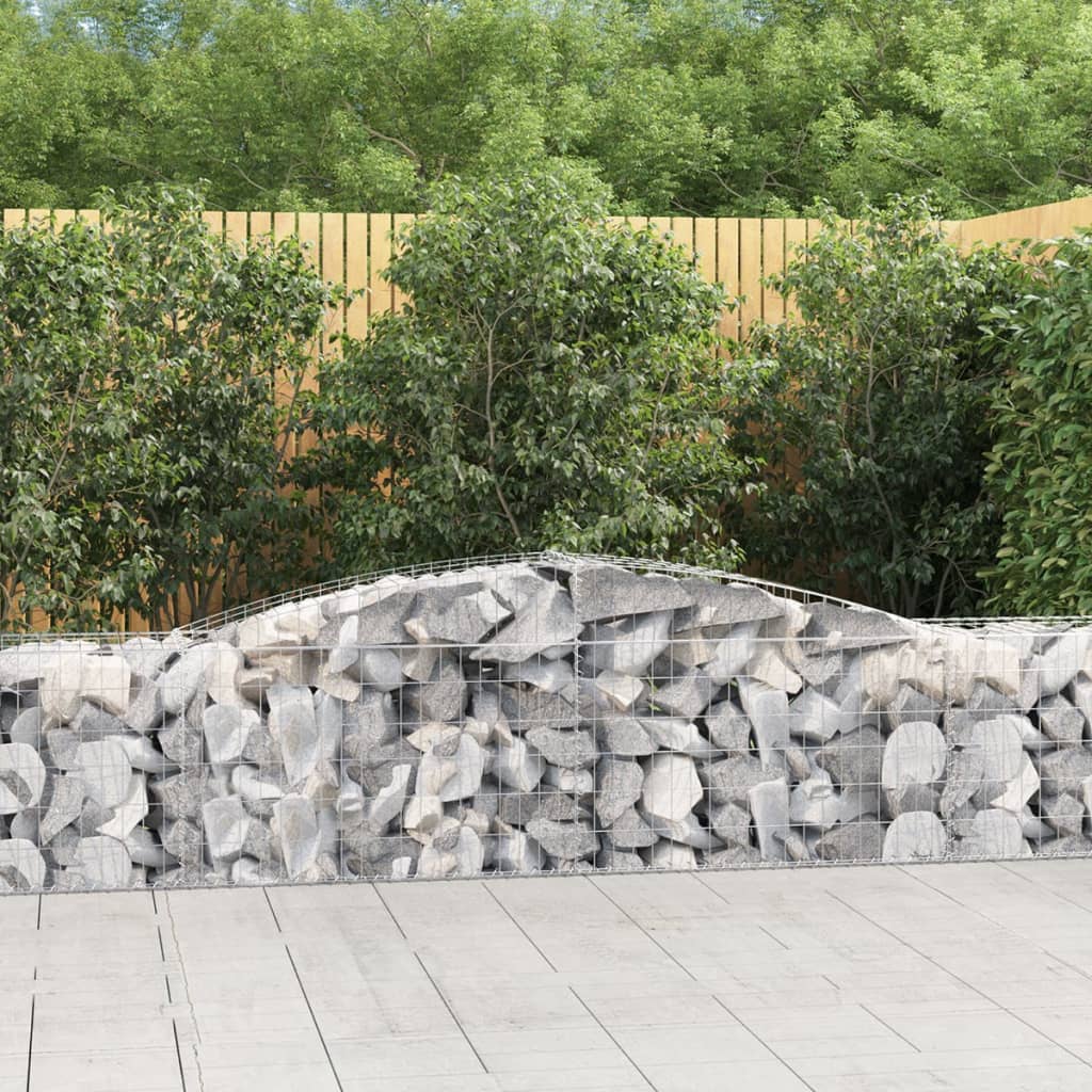 Arched Gabion Baskets 8 pcs 400x50x60/80 cm Galvanised Iron