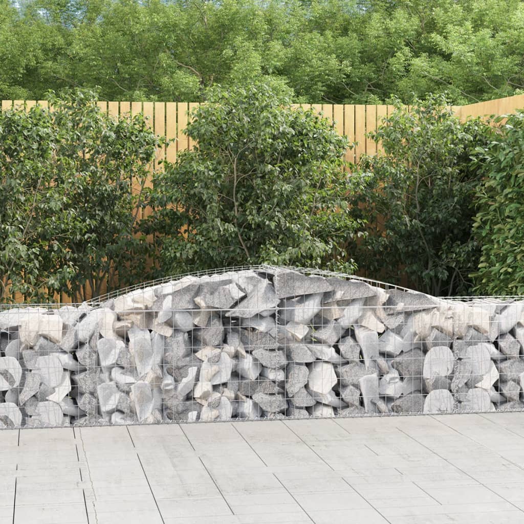 Arched Gabion Baskets 9 pcs 400x50x60/80 cm Galvanised Iron