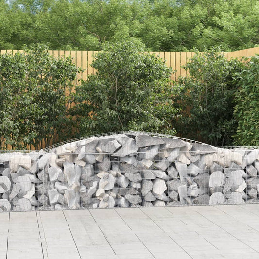 Arched Gabion Baskets 9 pcs 400x50x60/80 cm Galvanised Iron
