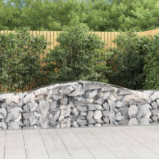 Arched Gabion Baskets 15 pcs 400x50x60/80 cm Galvanised Iron