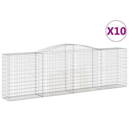 Arched Gabion Baskets 10 pcs 400x50x120/140 cm Galvanised Iron