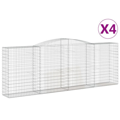 Arched Gabion Baskets 4 pcs 400x50x140/160 cm Galvanised Iron