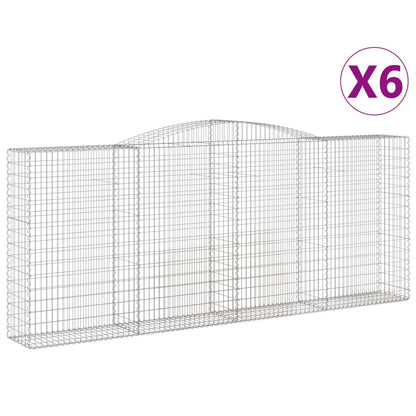 Arched Gabion Baskets 6 pcs 400x50x160/180 cm Galvanised Iron