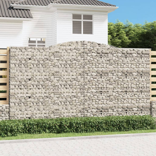 Arched Gabion Baskets 3 pcs 400x50x220/240 cm Galvanised Iron