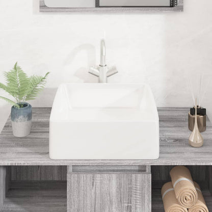 Wash Basin White 37x37x13 cm Ceramic Square