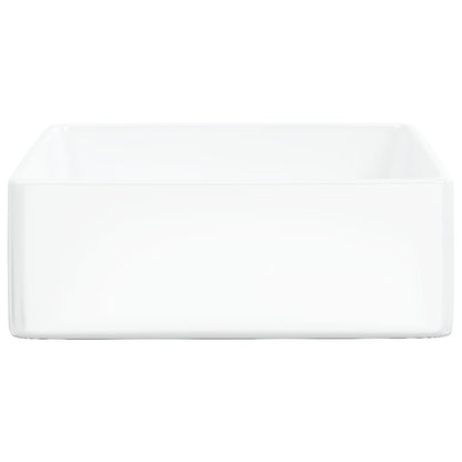 Wash Basin White 37x37x13 cm Ceramic Square