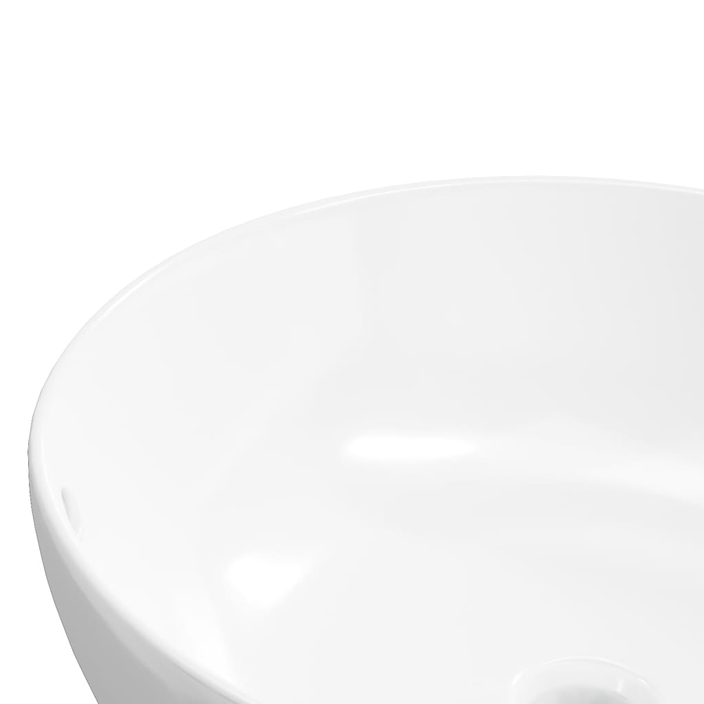 Wash Basin White 44x17 cm Ceramic Round