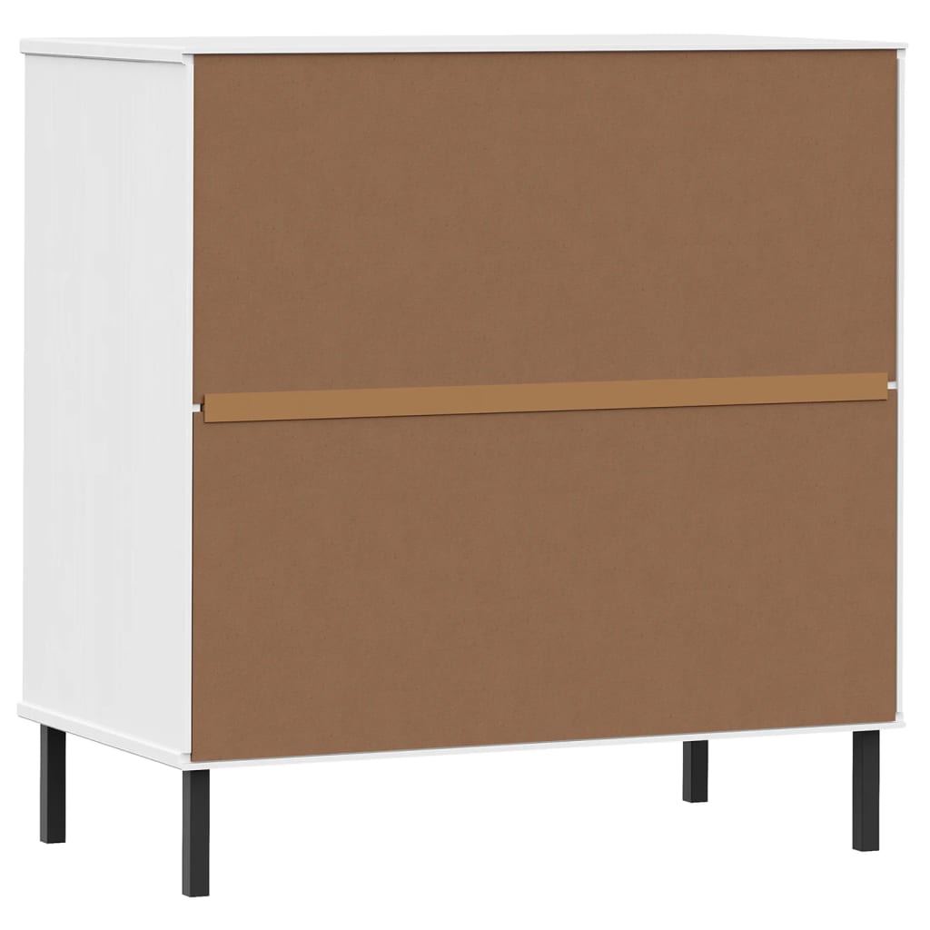 Sideboard with 3 Drawers White 77x40x79.5 cm Solid Wood OSLO