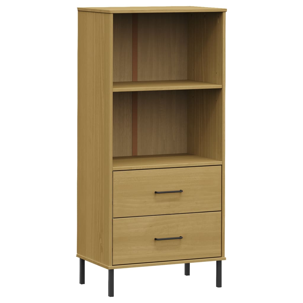 Bookcase with 2 Drawers Brown 60x35x128.5 cm Solid Wood OSLO