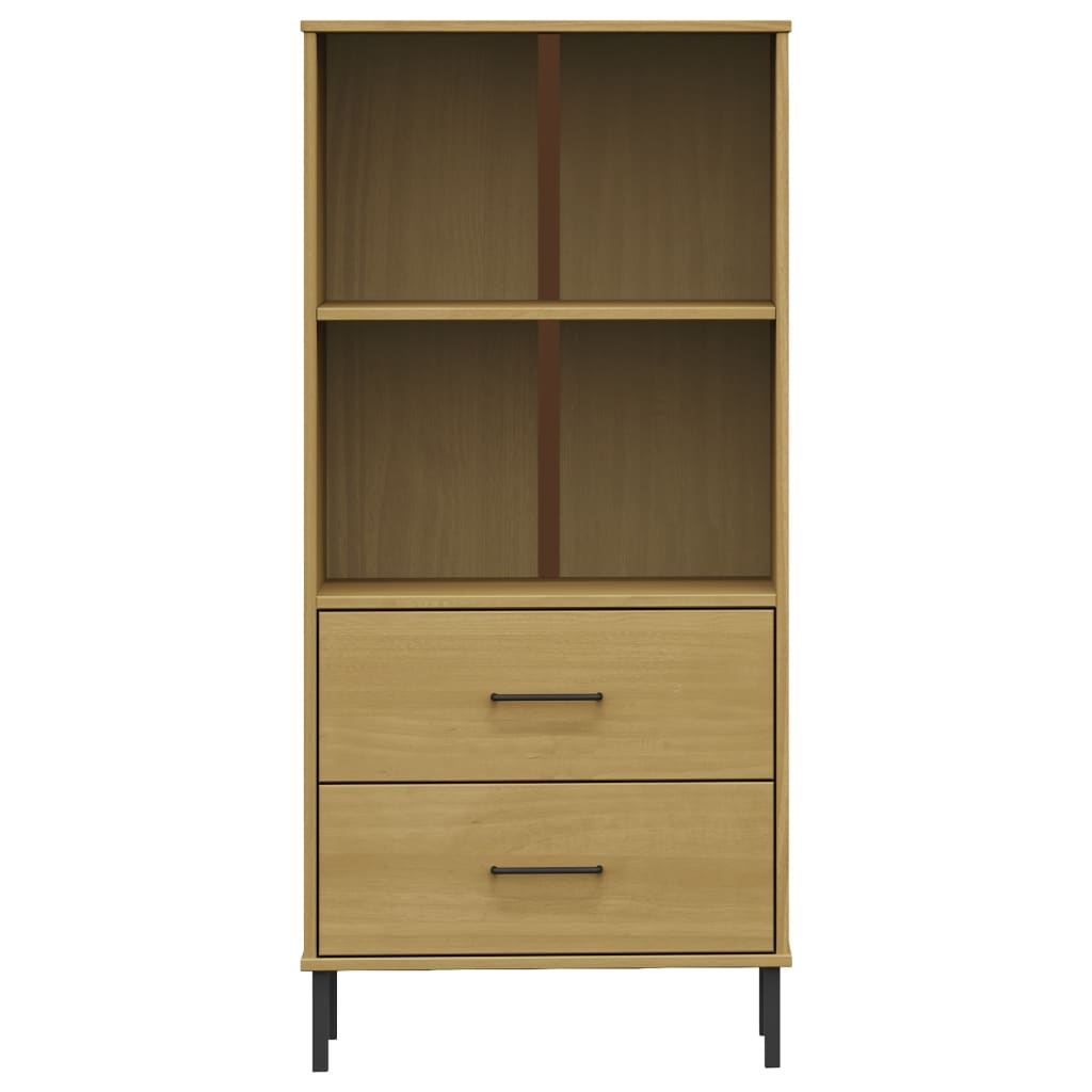 Bookcase with 2 Drawers Brown 60x35x128.5 cm Solid Wood OSLO