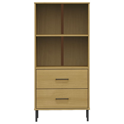 Bookcase with 2 Drawers Brown 60x35x128.5 cm Solid Wood OSLO