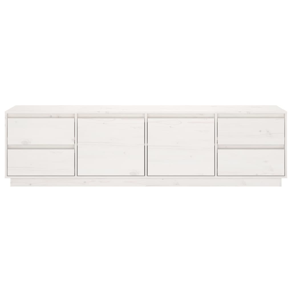 TV Cabinet White 176x37x47.5 cm Solid Wood Pine