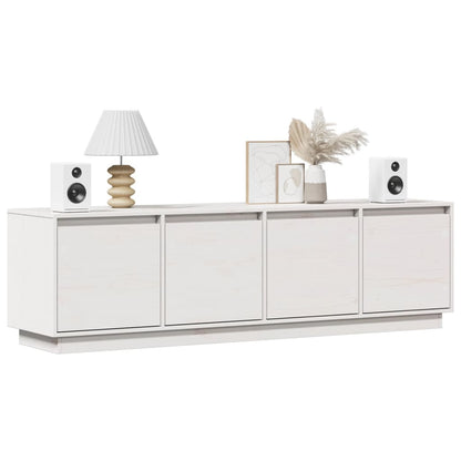 TV Cabinet White 156x37x45 cm Solid Wood Pine