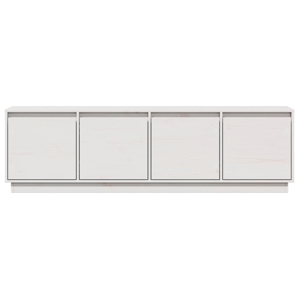 TV Cabinet White 156x37x45 cm Solid Wood Pine