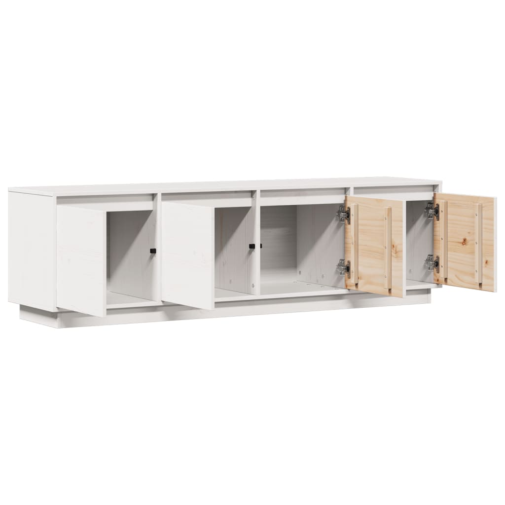 TV Cabinet White 156x37x45 cm Solid Wood Pine