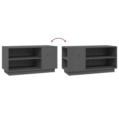 TV Cabinet Grey 80x35x40.5 cm Solid Wood Pine