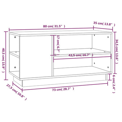 TV Cabinet Grey 80x35x40.5 cm Solid Wood Pine