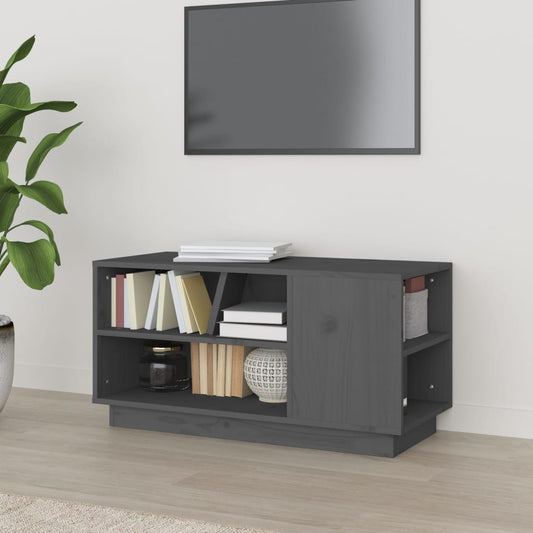 TV Cabinet Grey 80x35x40.5 cm Solid Wood Pine