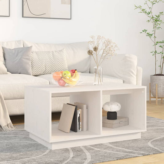 Coffee Table White 80x50x40 cm Solid Wood Pine