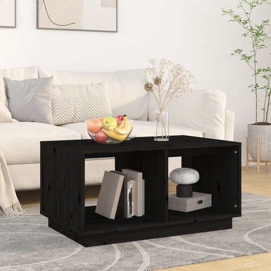 Coffee Table Black 80x50x40 cm Solid Wood Pine