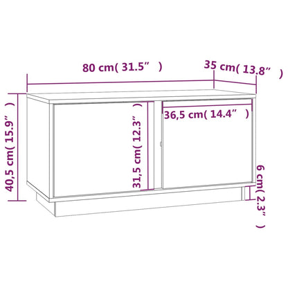 TV Cabinet Grey 80x35x40.5 cm Solid Wood Pine