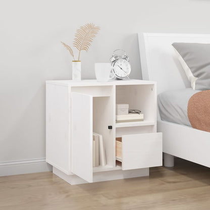 Bedside Cabinet White 50x34x50 cm Solid Wood Pine