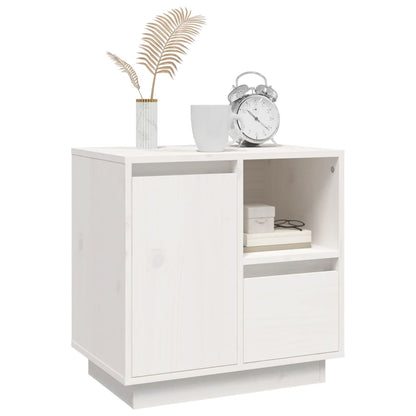 Bedside Cabinet White 50x34x50 cm Solid Wood Pine