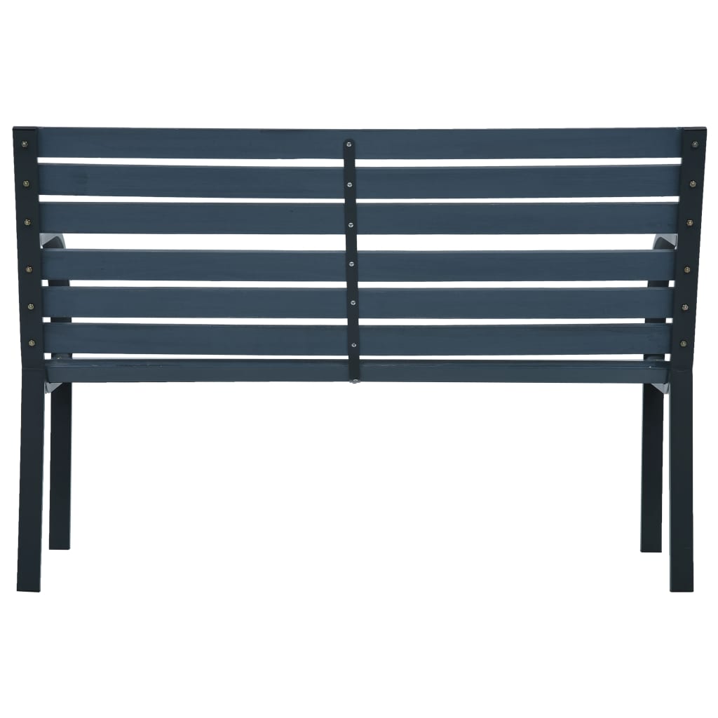 Garden Bench Grey 112 cm Solid Wood Fir