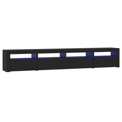 TV Cabinet with LED Lights Black 240x35x40 cm