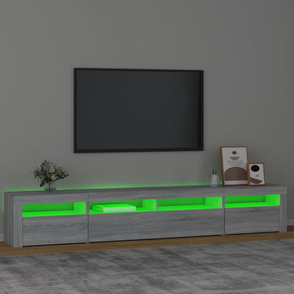 TV Cabinet with LED Lights Grey Sonoma 240x35x40 cm
