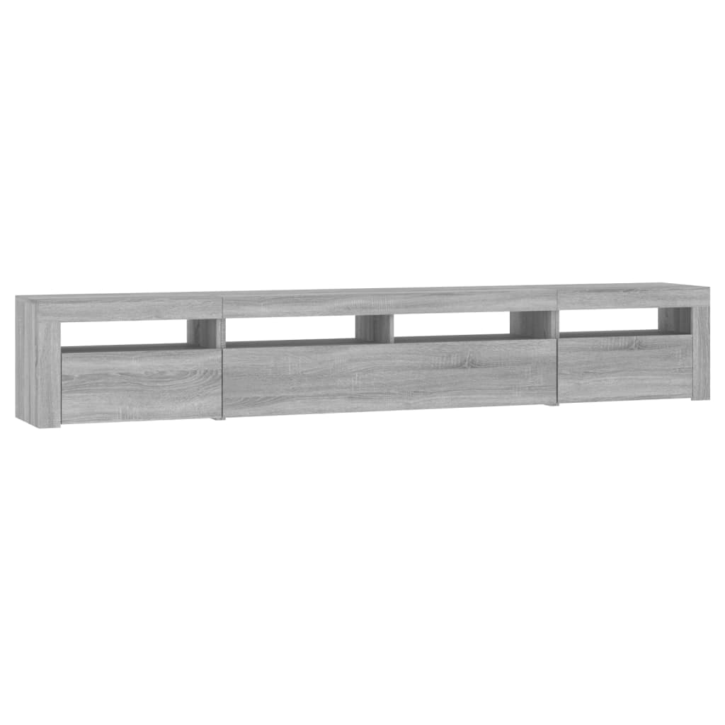 TV Cabinet with LED Lights Grey Sonoma 240x35x40 cm