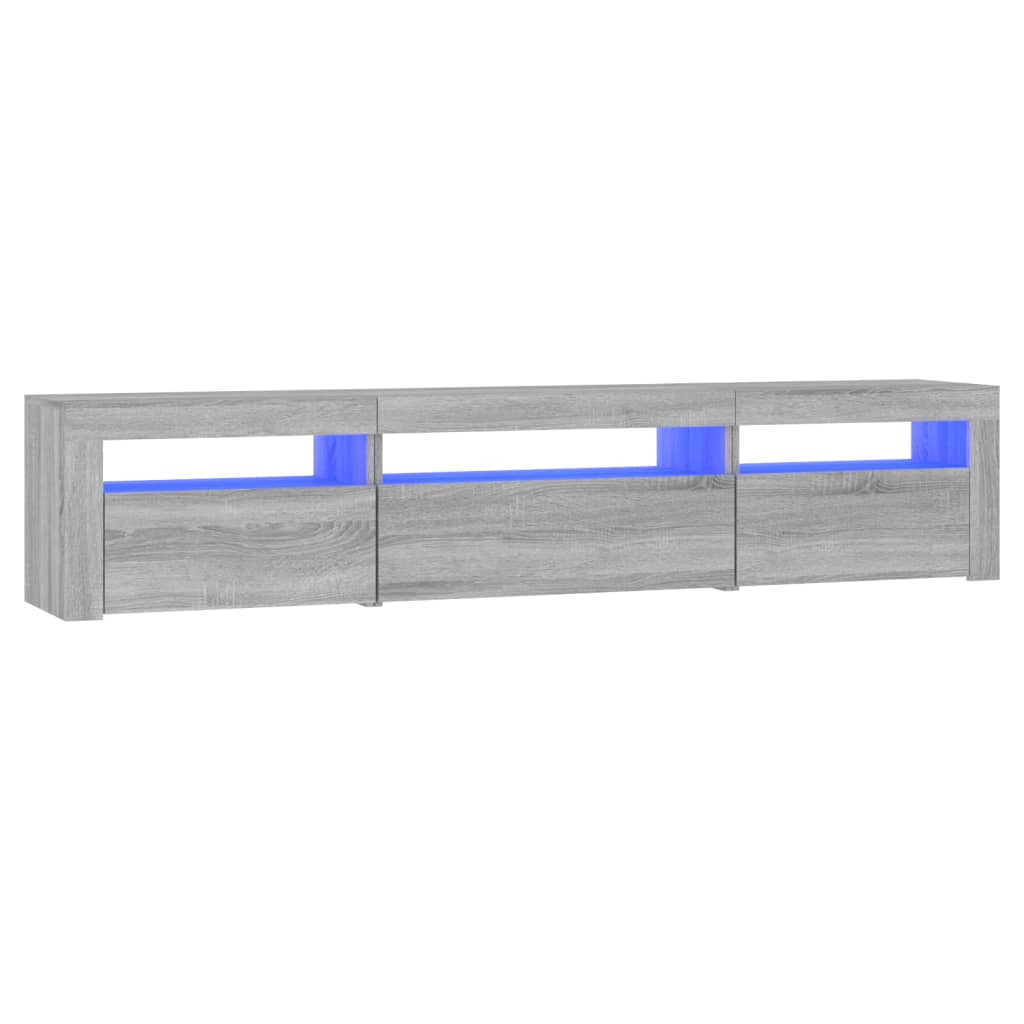 TV Cabinet with LED Lights Grey Sonoma 195x35x40 cm