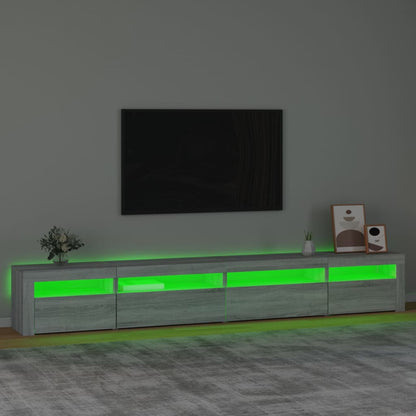 TV Cabinet with LED Lights Grey Sonoma 270x35x40 cm