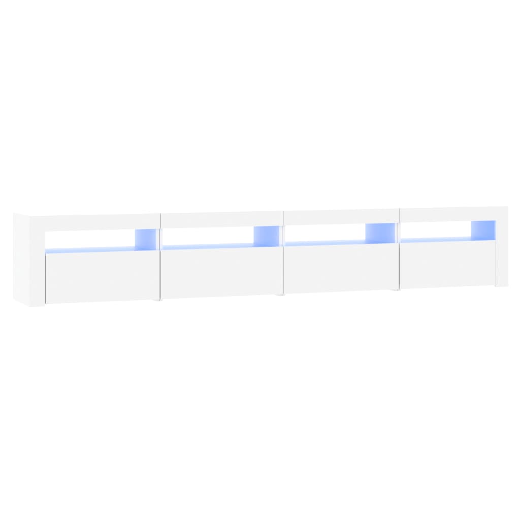 TV Cabinet with LED Lights White 240x35x40 cm