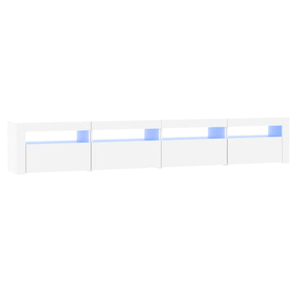 TV Cabinet with LED Lights White 240x35x40 cm