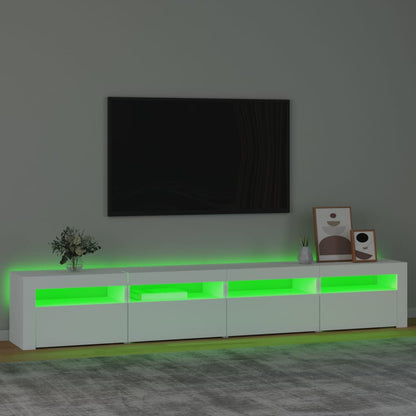 TV Cabinet with LED Lights White 240x35x40 cm