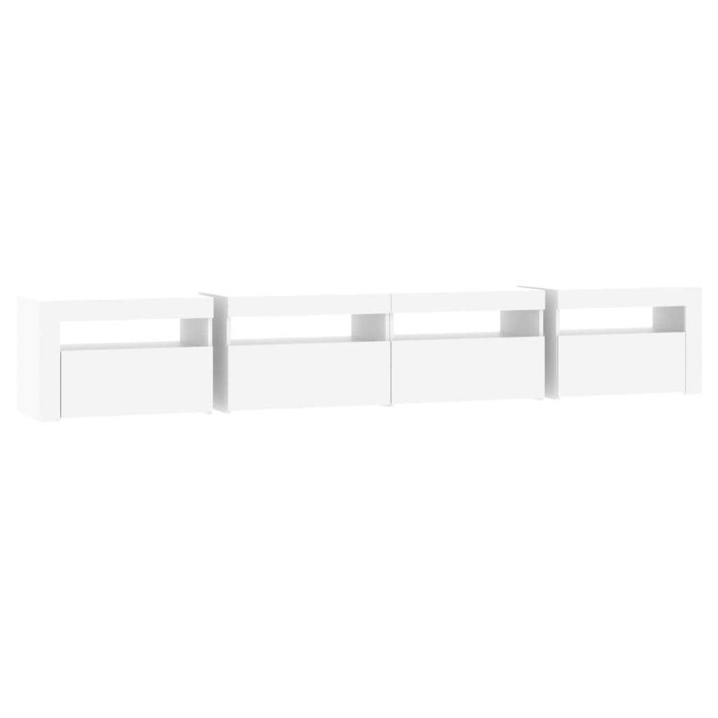 TV Cabinet with LED Lights White 240x35x40 cm