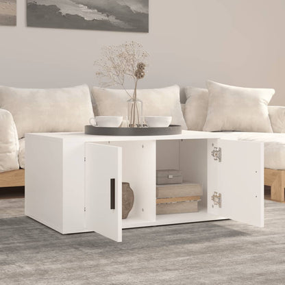 Coffee Table White 80x50x36 cm Engineered Wood