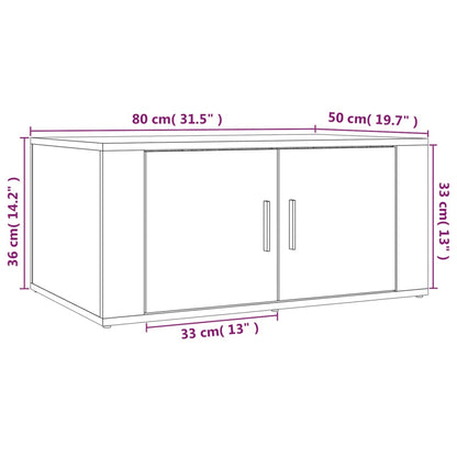 Coffee Table White 80x50x36 cm Engineered Wood